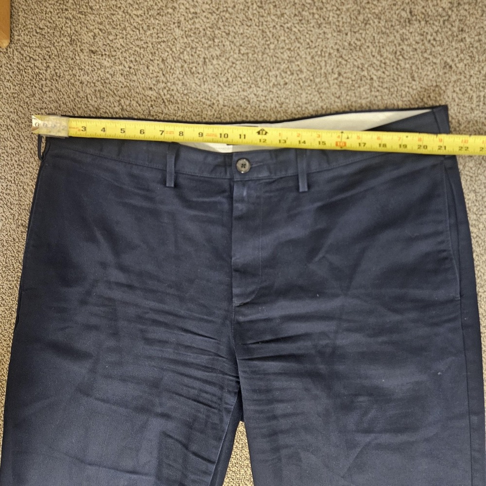 Lands' End Pants Mens 40 Navy Traditional Fit Cotton Chino Flat Front Twill - Picture 3 of 9
